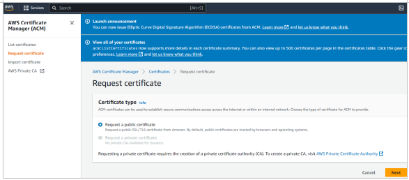 Screenshot of console Certificate Manager.